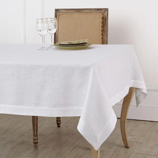Solino Home 100 Pure Linen Tablecloth 60" x 144" Solid Flax Fete 60x144 
