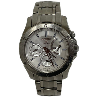 Seiko 4S27-00C0 Titanium Automatic Day Date Watch Silver Dial 10BAR Used Japan
