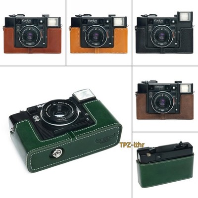 For Konica C35 AF Handmade Genuine Real Leather Half Camera Case Bag Cover