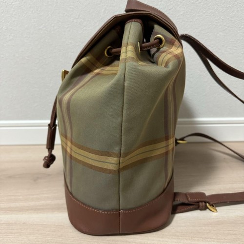 Burberry Leather Backpack Classic Check Rucksack Used - Picture 3 of 11