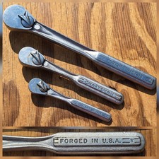 Vintage Craftsman Usa 3pc Flying V Butter Fly Ratchet Set 12 38 14 Drive