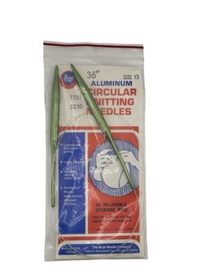 NOS Boye Aluminum Circular Knitting Needle US 13 36  Anodized