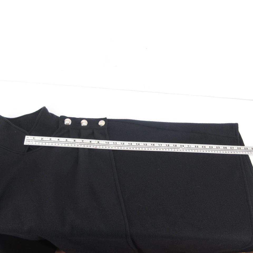 Newport News Poncho Chaqueta Mujer Talla Única Se Ajusta a Todos OSFA Abrigo Polar Negro Foto 4 de 4