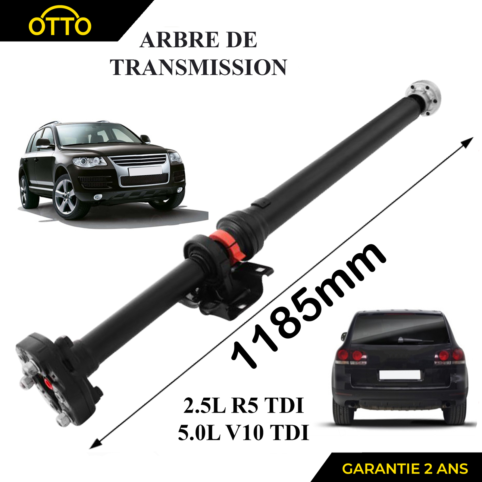Arbre longitudinal Touareg R5 TDi en acier forgé haute résistance de qualité première monte