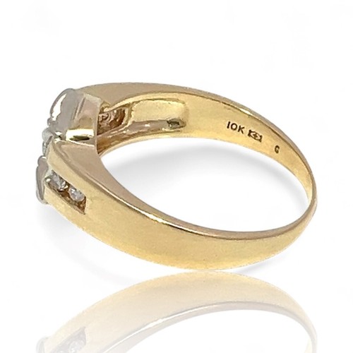 10k Yellow and White Gold 1/5ctw Brilliant Cut Diamond Ring Size 11 (KS1020554) - Picture 2 of 6