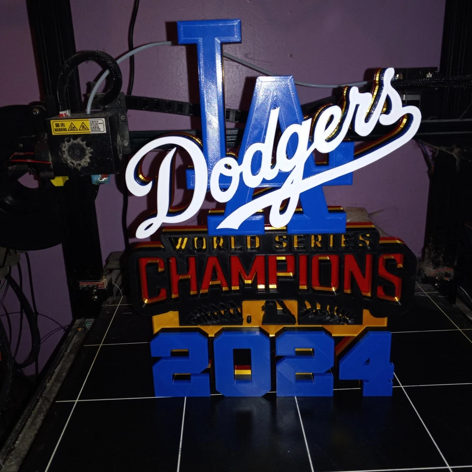 12 PULGADAS LA DODGERS 3D 2024 SERIE MUNDIAL CAMPEONES PLACA SOPORTE O LETRERO DE PARED Foto 3 de 4