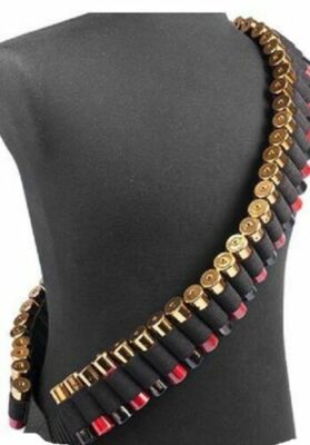 Shotgun Shell Bandolier Sling Holds 56 Rounds For 12ga & 20ga Shells Heavy Duty 