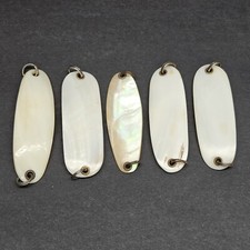 Mother Of Pearl Spoon Oval Lot (5) No Hooks Good Condition