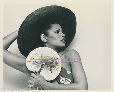 Vanessa del Rio Photo B&W Profile Hat & Fan RARE! 1975 Sign After Buy w/COA