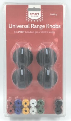 Smart Choice KNOBKIT4B Universal Range Knobs - Fits Most Gas Or Electric Stoves