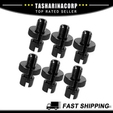 Piece of 6 M10 Brake Clutch Cable Line Adjuster Screw for Scooter Black