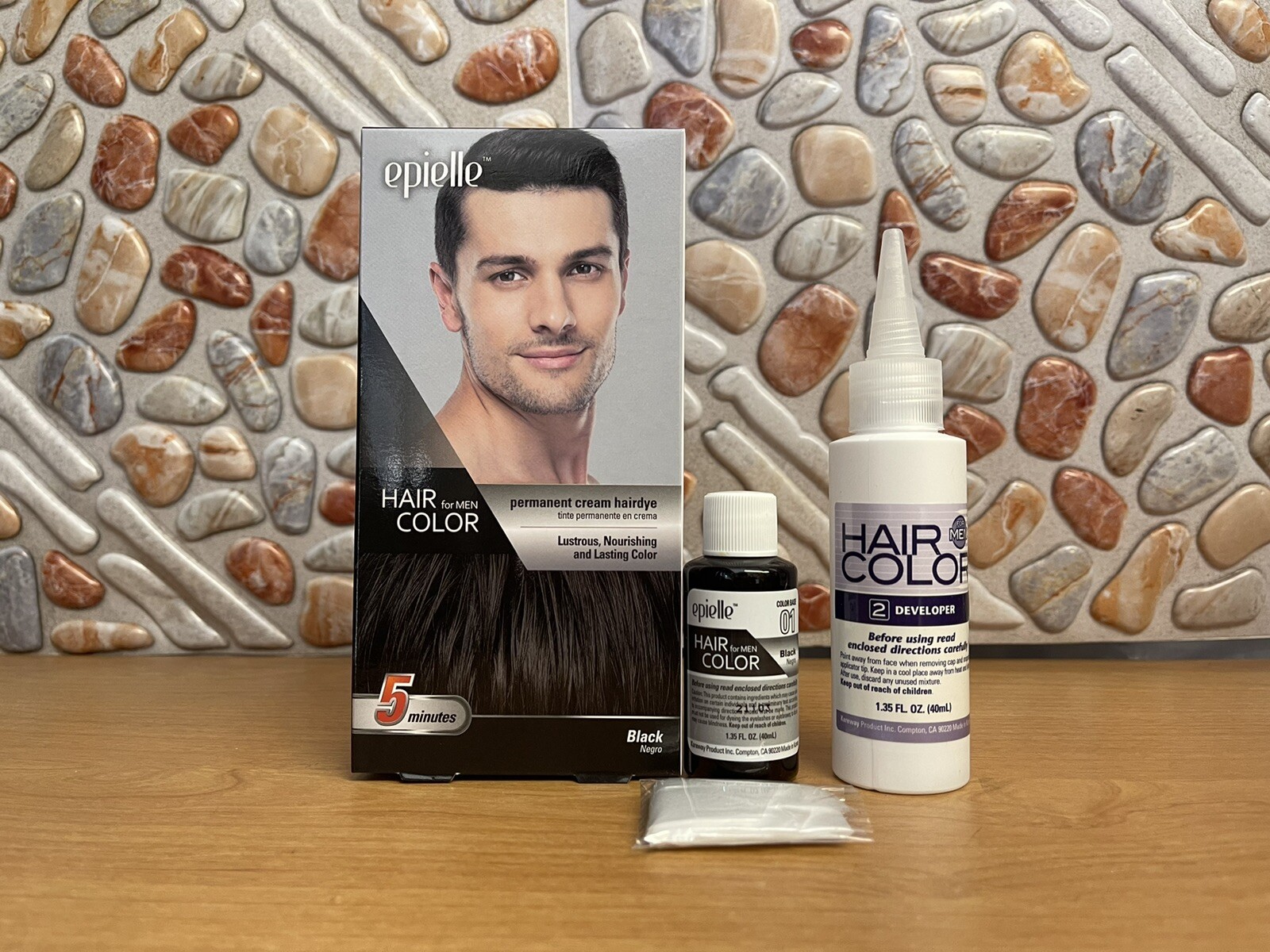 5 PK Kareway EPIELLE HAIR COLOR For MEN 5 MINS BLACK AMONIA FREE MADE