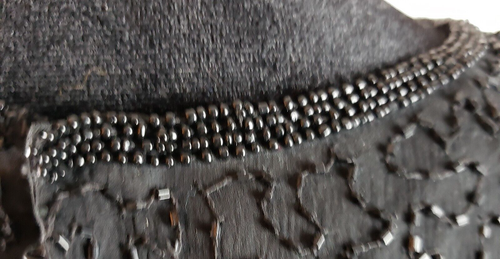 Vintage 80er Scala 2X Seide Perlen Pailletten schwarz 41" bis 38" langes Cocktailkleid - Bild 8 von 11