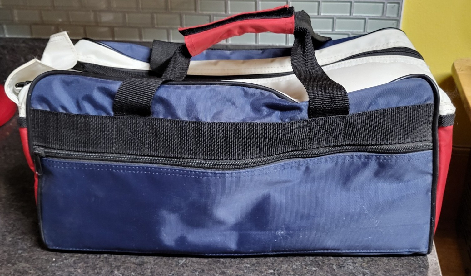 Stunning Set of 4 EPCO Red /Blue Swirl Candlepin Bowling Balls With