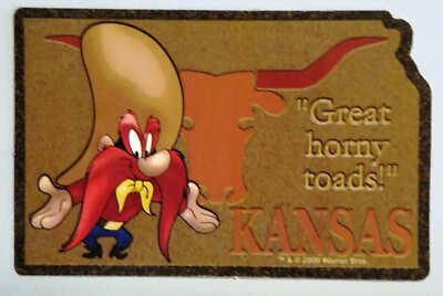Looney Tunes Yosemite Sam Kansas Sticker Vtg Vending Great Horny Toads State KS