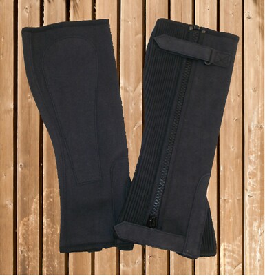 Calf Chaps, Chapslettes, Mini Chaps for Kids and Adults, Black