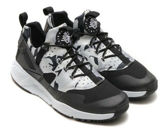 Nike Air Huarache Utility CAMO sz 15 Black White Mens Run Shoes 806807-001 | eBay