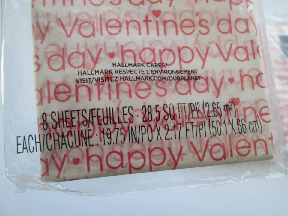 NEW Hallmark 5 Packs Tissue Paper Happy Valentine's Day Red White Heart Love NIP - Image 3 of 4