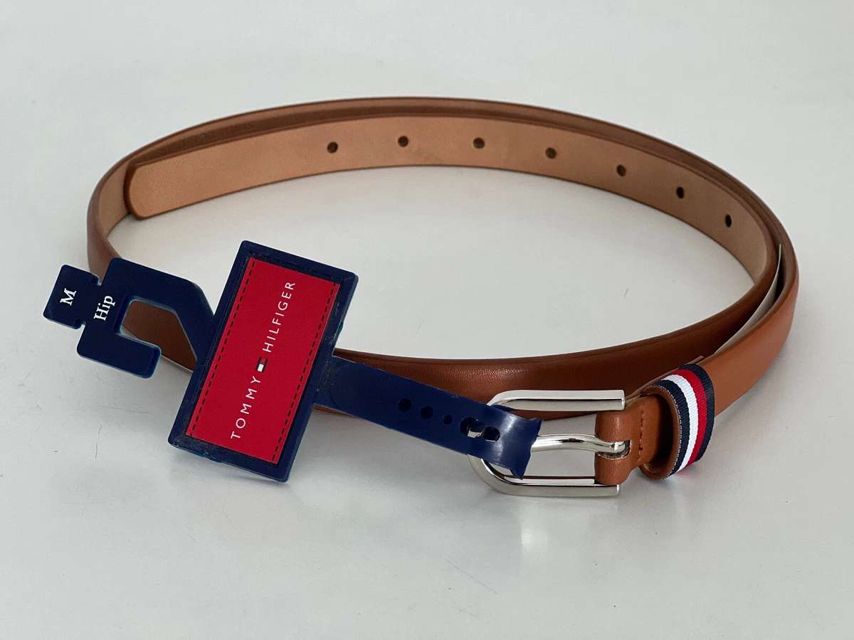 NEW TOMMY HILFIGER TAN BROWN LADIES LEATHER BELT MEDIUM SALE