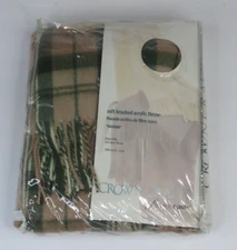 Crown Crafts Soft Brushed Acrylic Throw 50"x70" Kashmir Blanket Plaid NOS