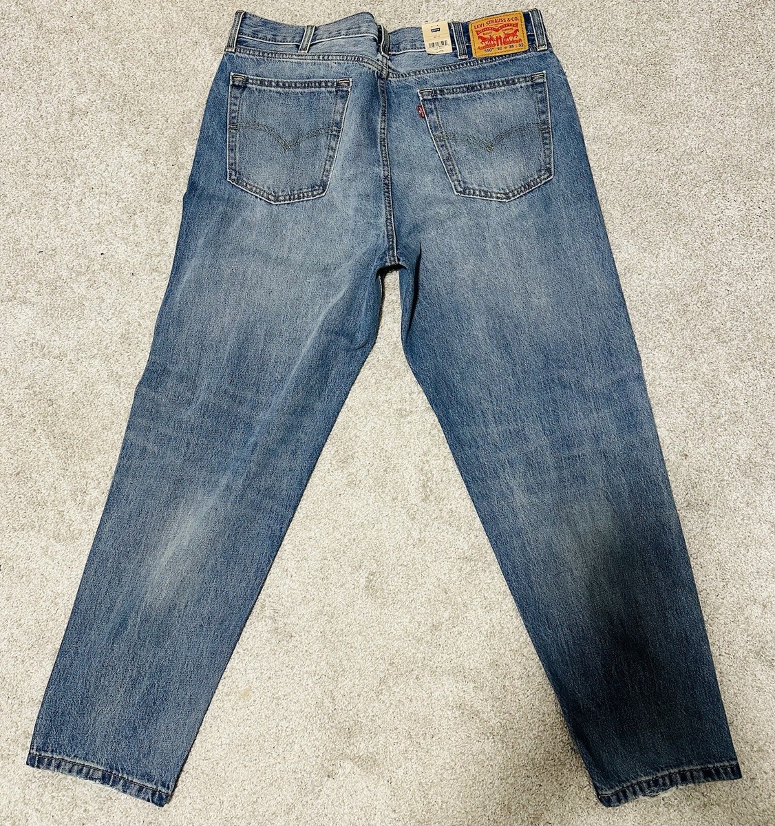Levi's 550 92' Jeans Relaxed Taper Denim Distressed Retro Paint