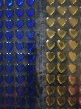 Crafts Sparkle Hearts Plastic 1Yellow-1 Blue STICKERS Autocollants GEMSTONE
