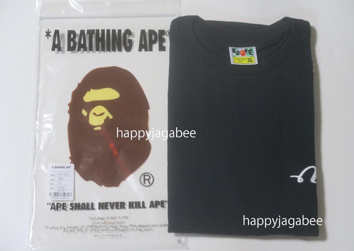 A BATHING APE Men's EMBROIDERY STYLE SOUVENIR LOGO TEE A BATHING APE Men's EMBROIDERY STYLE SOUVENIR LOGO TEE