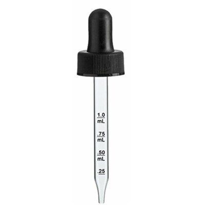 80 Pcs, 20-400 Glass Dropper with Graduated Marks 7x89mm for 2oz Boston Round