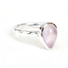 Natural Pink Rose quartz Ring, 925 Sterling Silver Rose quartz Ring Gift-HR327