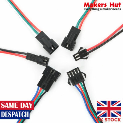 JST Stecker Leitungen 150mm 22 AWG - 2 / 3 / 4 / 5 / 6 Pin - Draht Kabel LED Streifen