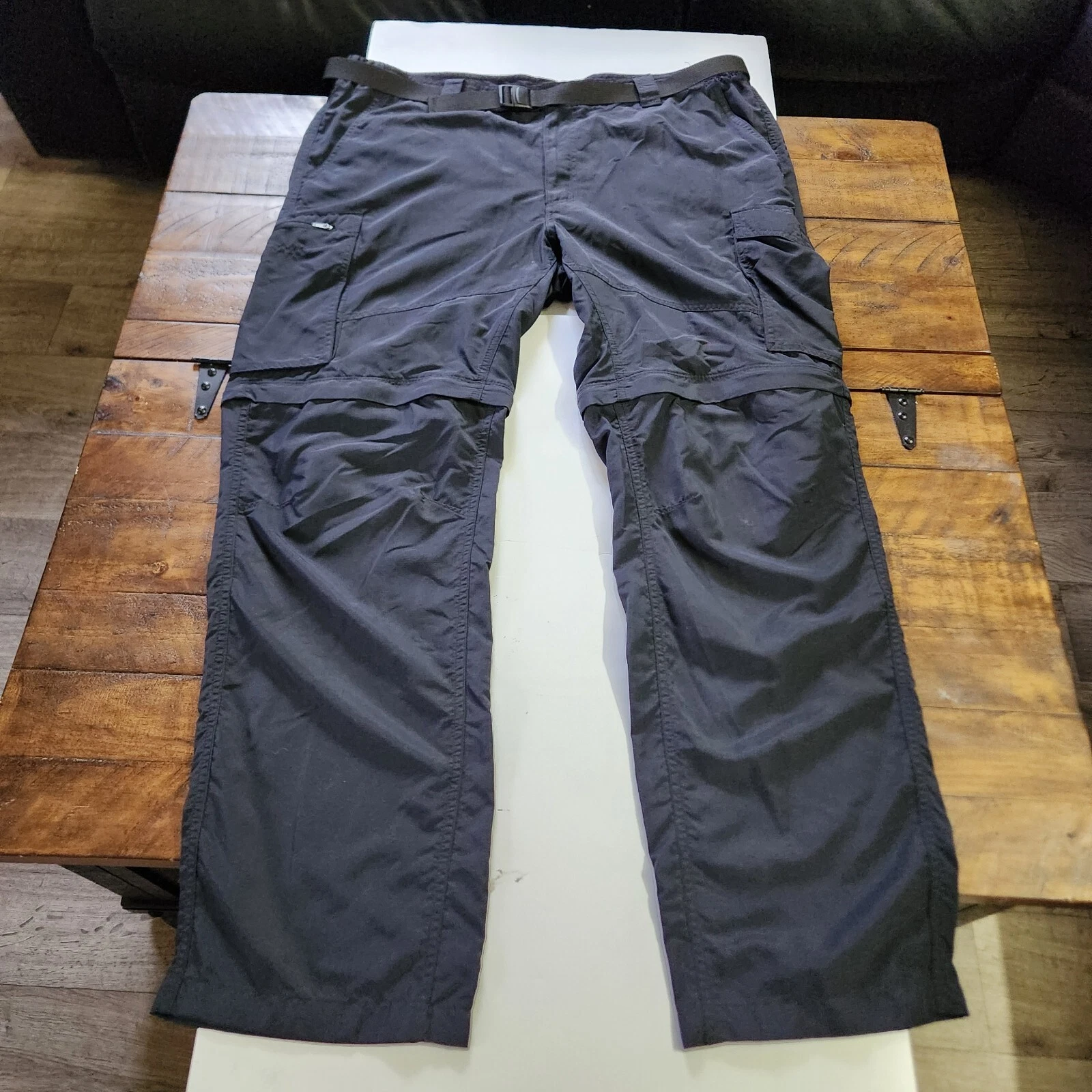 Columbia Sportswear Convertible Hiking Pants Black Men 40x32 Nylon Waterproof
