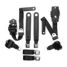 1974-80 Firebird Transam Black Pushbutton Retractable Seat Belt Kit 1974-80 Firebird Transam Black Pushbutton Retractable Seat Belt Kit