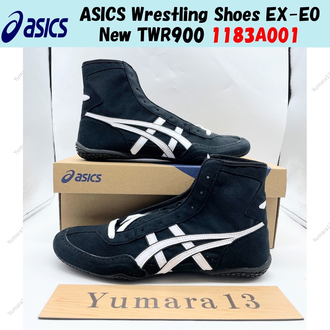 ASICS Wrestling Shoes EX-EO New TWR900 1083A001 Black White Black