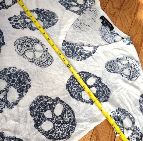 Skull Cashmere Rima skull day of the dead linen relaxed fit tee shirt xs $198 - Picture 5 of 8