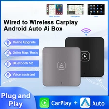 Wireless Carplay Dongle Android Auto Plug and Play Wired to Wireless Car Adapter