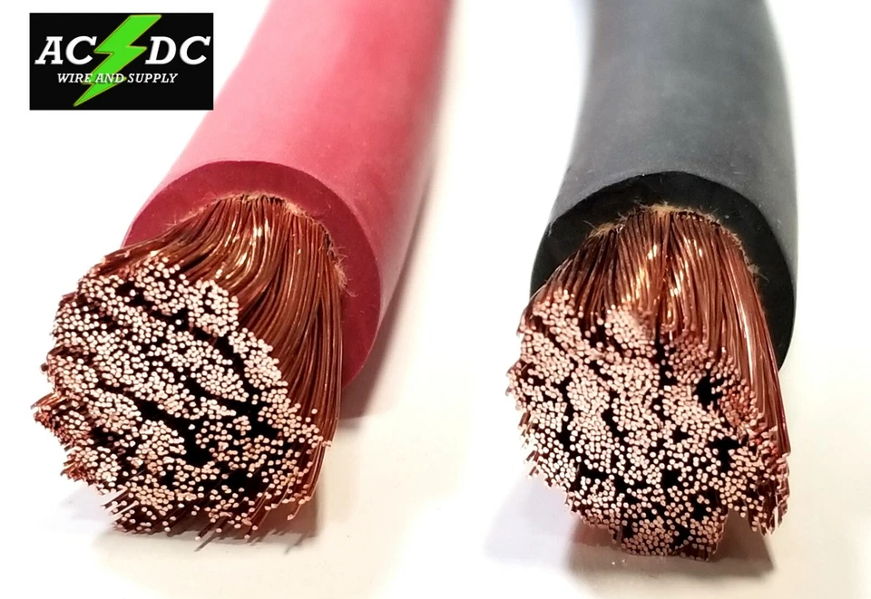 Cable de Soldadura Rojo Negro Calibre 2/0 ALAMBRE DE COBRE SAE J1127 BATERÍA DE COCHE SOLAR  Foto 2 de 4
