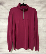 Tommy Bahama Men's Size Large Long Sleeve Quarter Zip Maroon Pullover Sweater
