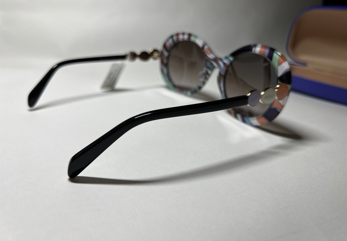 EMILIO PUCCI 55MM Round Sunglasses - Black / Bordeaux - Purple Hard Case Emilio Pucci 0055 Sunglasses main image 4
