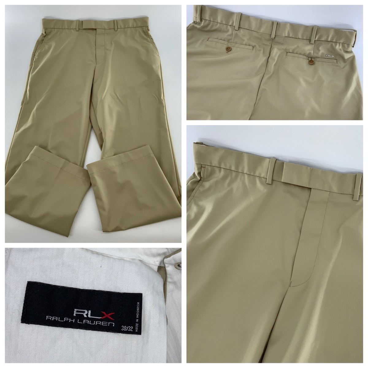 ラルフローレン RLX GOLF パンツ カモ 薄手 32 RLX Ralph Lauren Golf Pants 38x32 Men Tan 100% Polyester