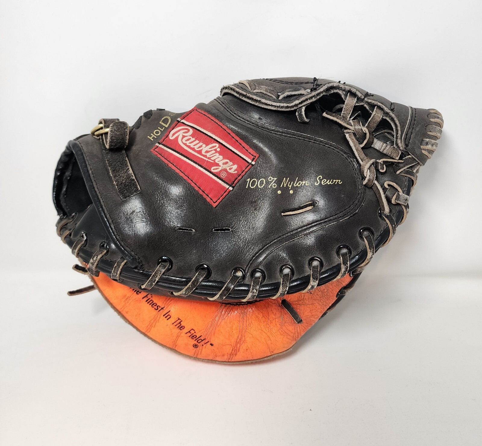 Rawlings Catchers Mitt Black Orange Leather RCM 30BT Lite Toe RHT