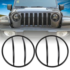 Front Headlight Lamp Guard Protector Decor Cover Trim For Wrangler JL 2018 2019