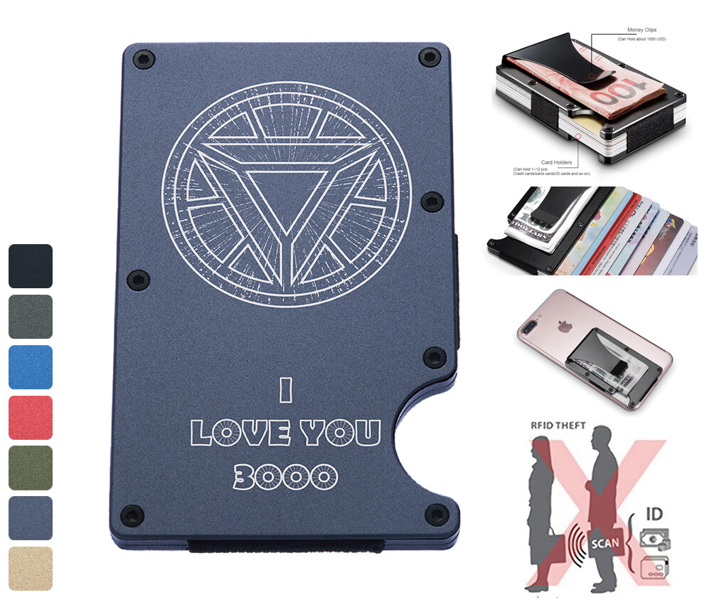 Ironman Minimalist RFID Blocking Aluminum Wallet Card Holder-image