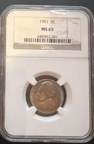 1951 5C Jefferson Nickel NGC MS 65