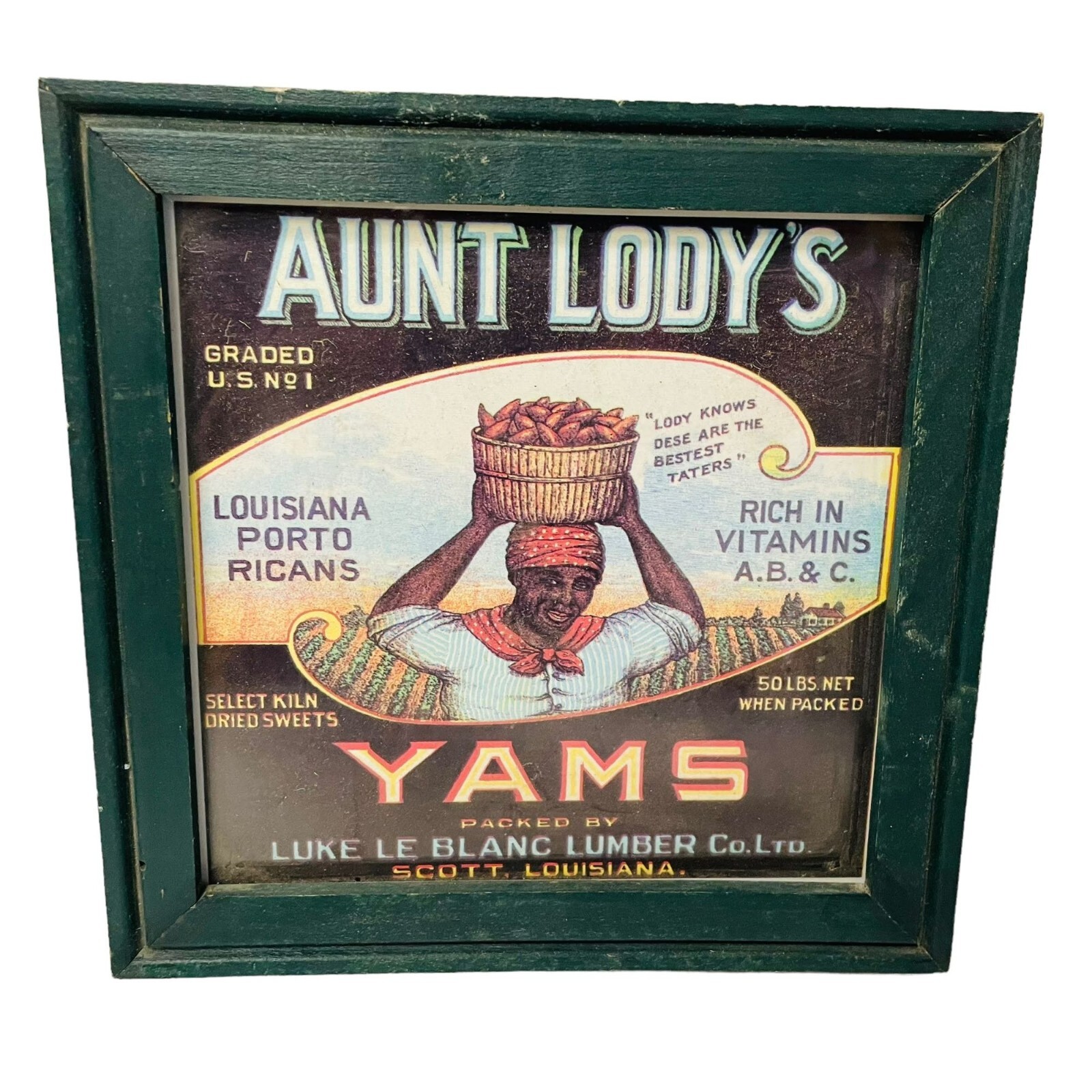 Aunt Lodys Yams Sweet Potato Yam Crate Frame Art Print 7" 1/8 x 7" eBay