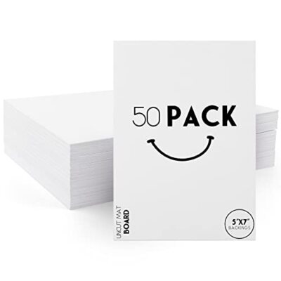 50 Pack 5x7 8x8 11x14 Uncut Photo Matboard White Backing Board for Frame Picture
