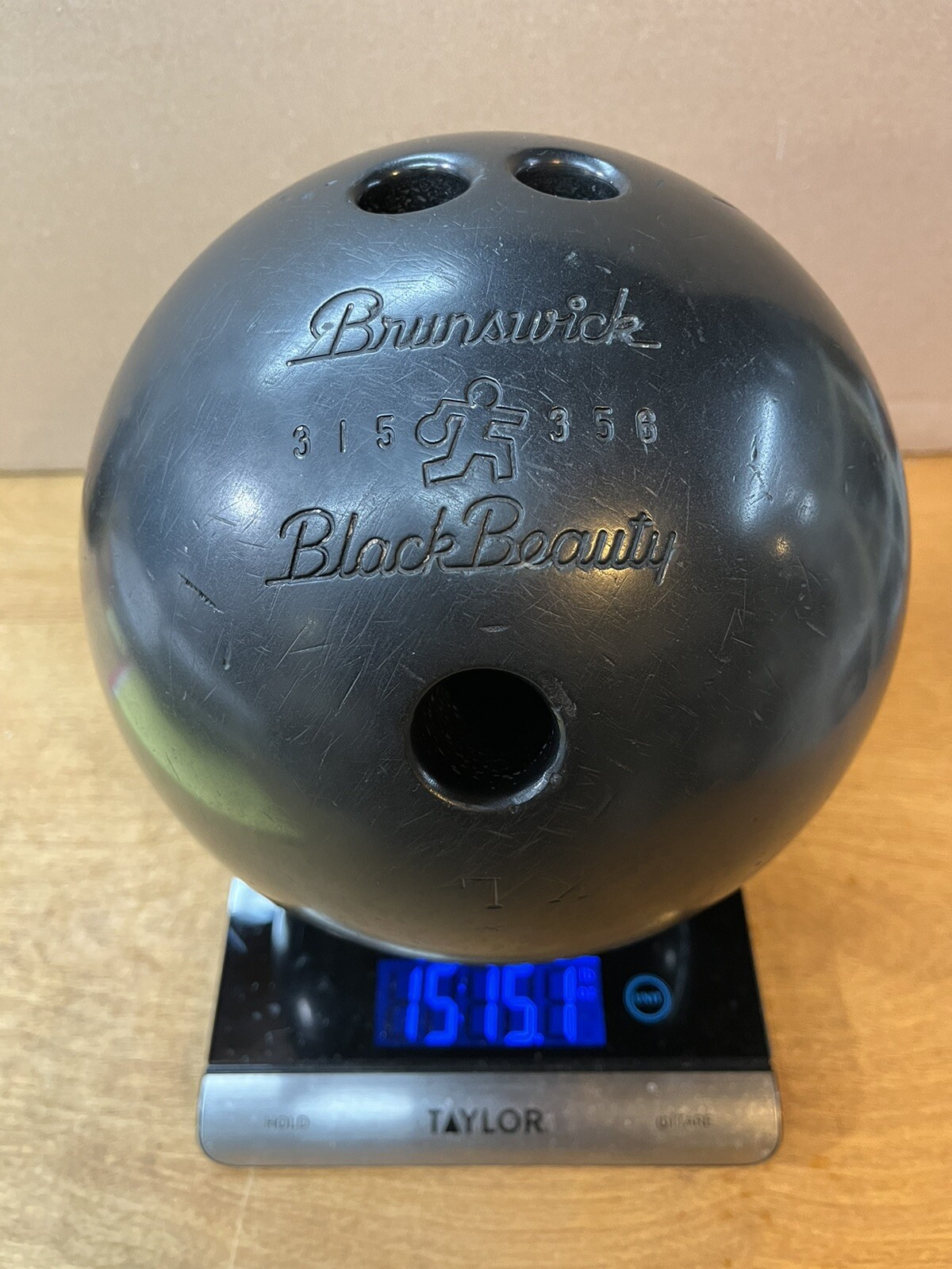 Vintage Brunswick "Black Beauty" Bowling Ball 15 lbs.15 oz. Drilled eBay