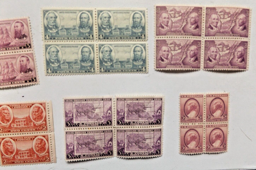 Lot of 17 Blocks 1 Cent -5 Cent Values 1930's US MNH OG Stamps - Picture 4 of 5