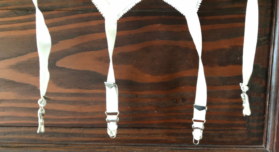 Vintage 1960's JCPENNEY White Lace Garter Belt with 4 Garter Hooks Size