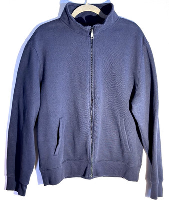Amazon Essentials Mens XL Navy Blue Full Zip Mock Neck Fleece Sweatshirt Jacket