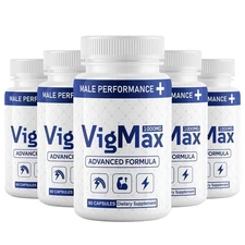 (5 Pack) VigMax Pills for Men, Vig Max Natural Booster Support For Male Health